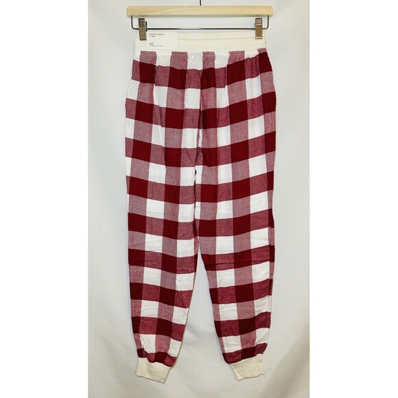 AMERICAN EAGLE  Flannel Jogger Red White PJ Pajama Pants Women's XXS NWT - Picture 2 of 9